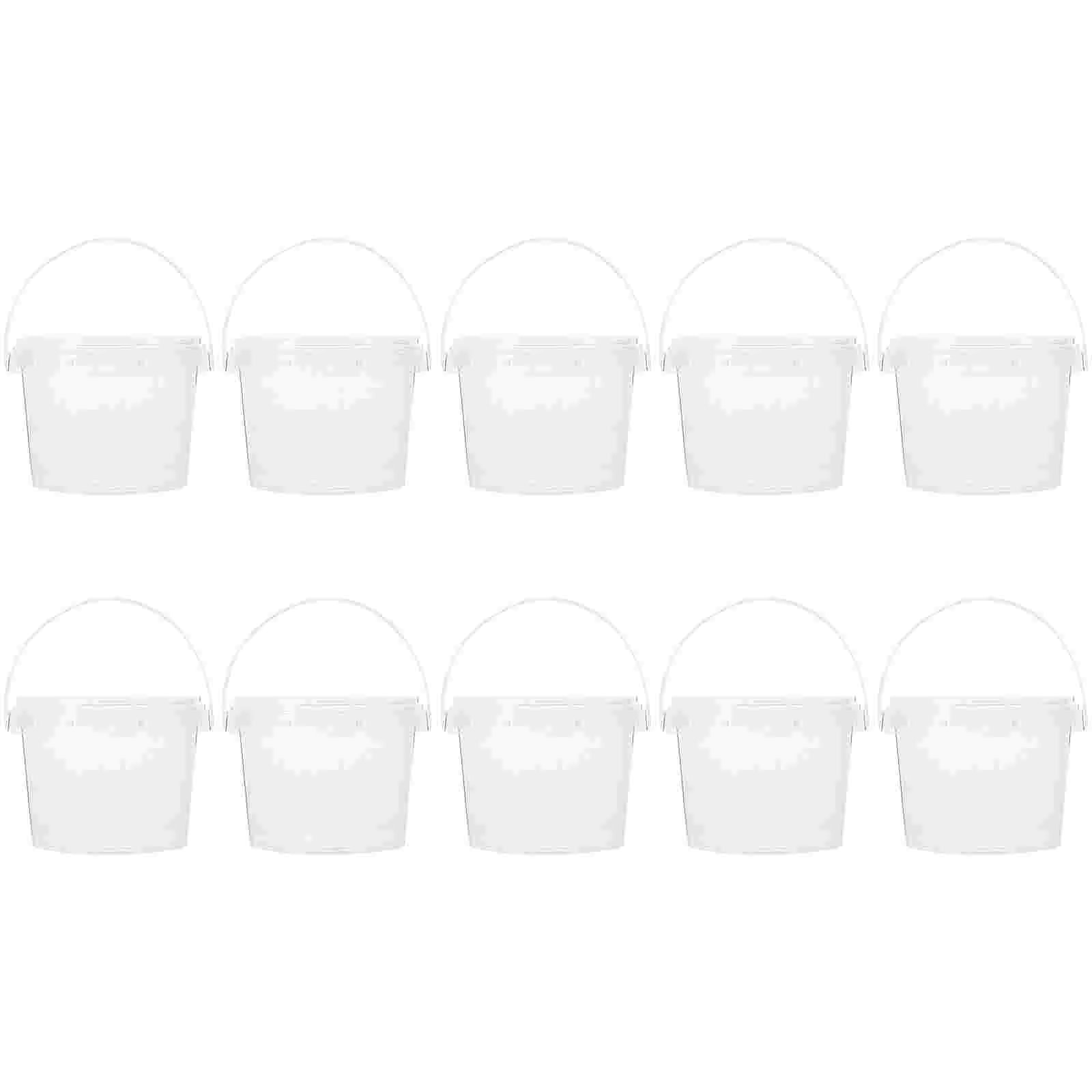 10 Pcs Dustproof Transparent Small Barrel Rice Dispenser Round Buckets Kitchen Tool Bracket Plastic Food Sealed Storage Buckets