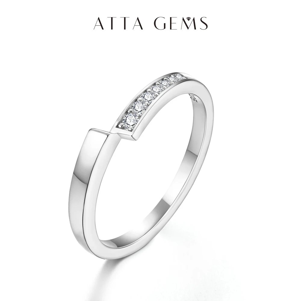 ATTAGEMS D Color Classic 1.6mm Moissanite Ring for Women 925 Sterling Silver Passed the Diamond Tester Wedding Ring  Engagement