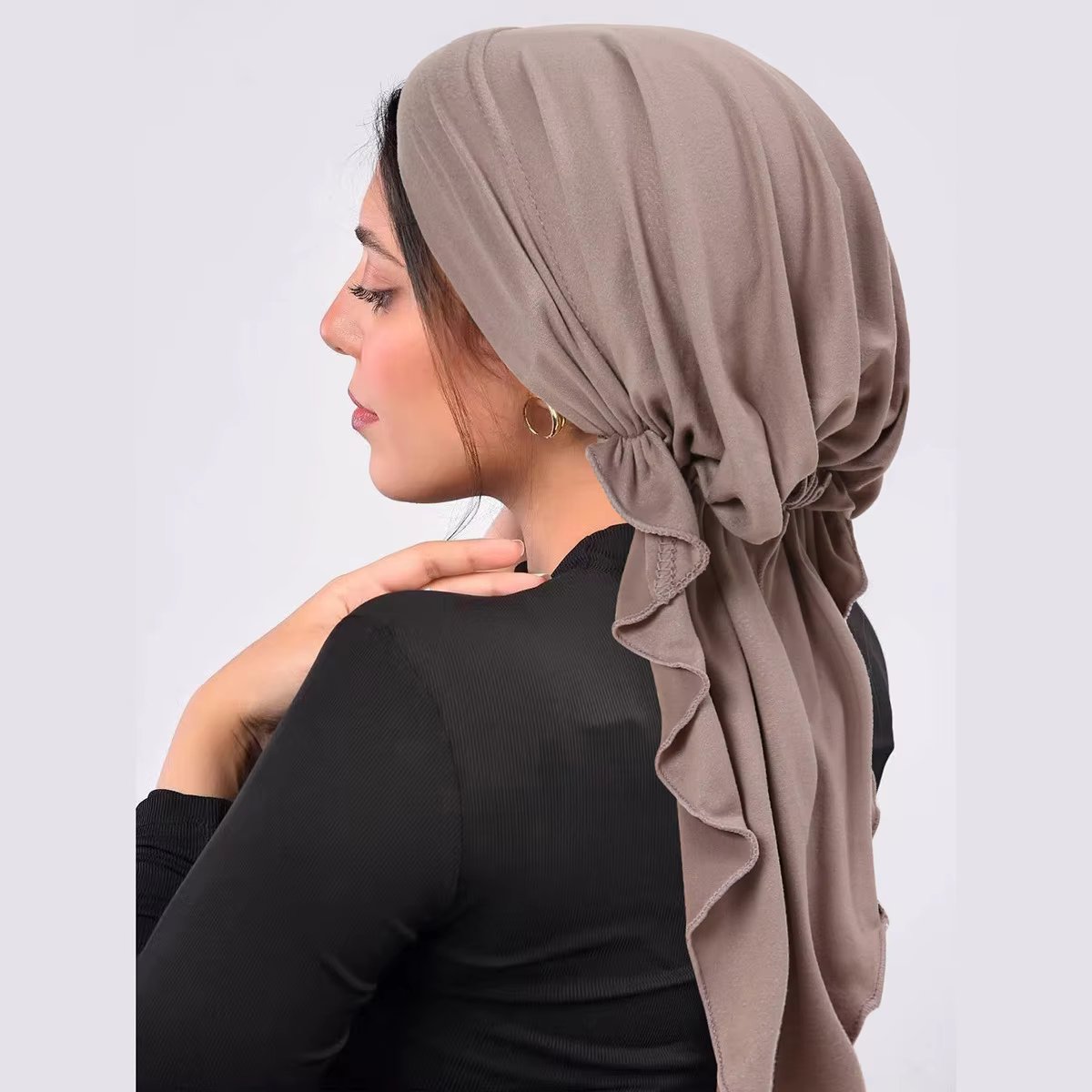Ramadan Women Hijab Caps Long Tail Muslim Instant Turban Bonnet Ready To Wear HIjabs Headwrap Islamic Clothing Accessories