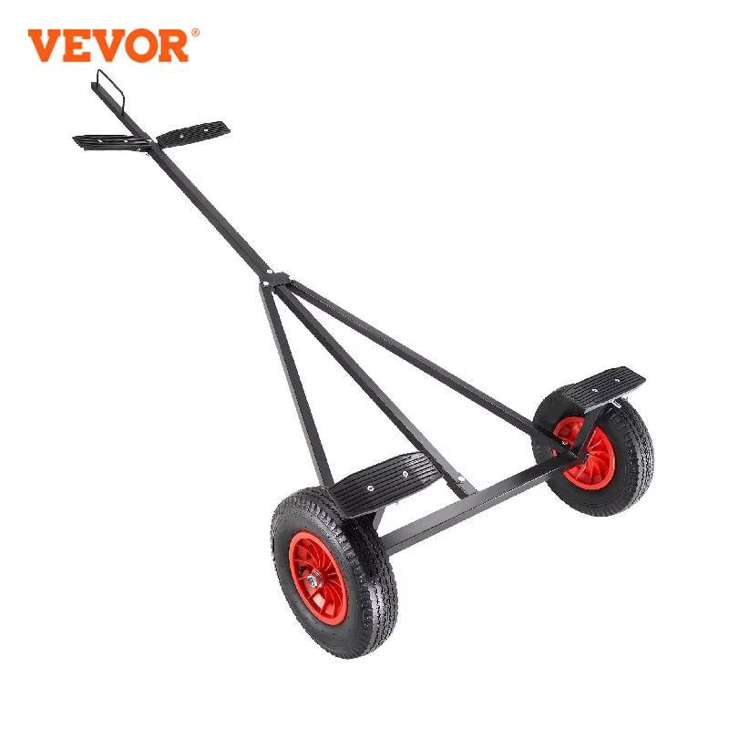 VEVOR Boat Trailer Dolly, Carbon Steel, with 96''-116'' Adjustable Length, 16'' Pneumatic Tires & Nonslip Support Bracket