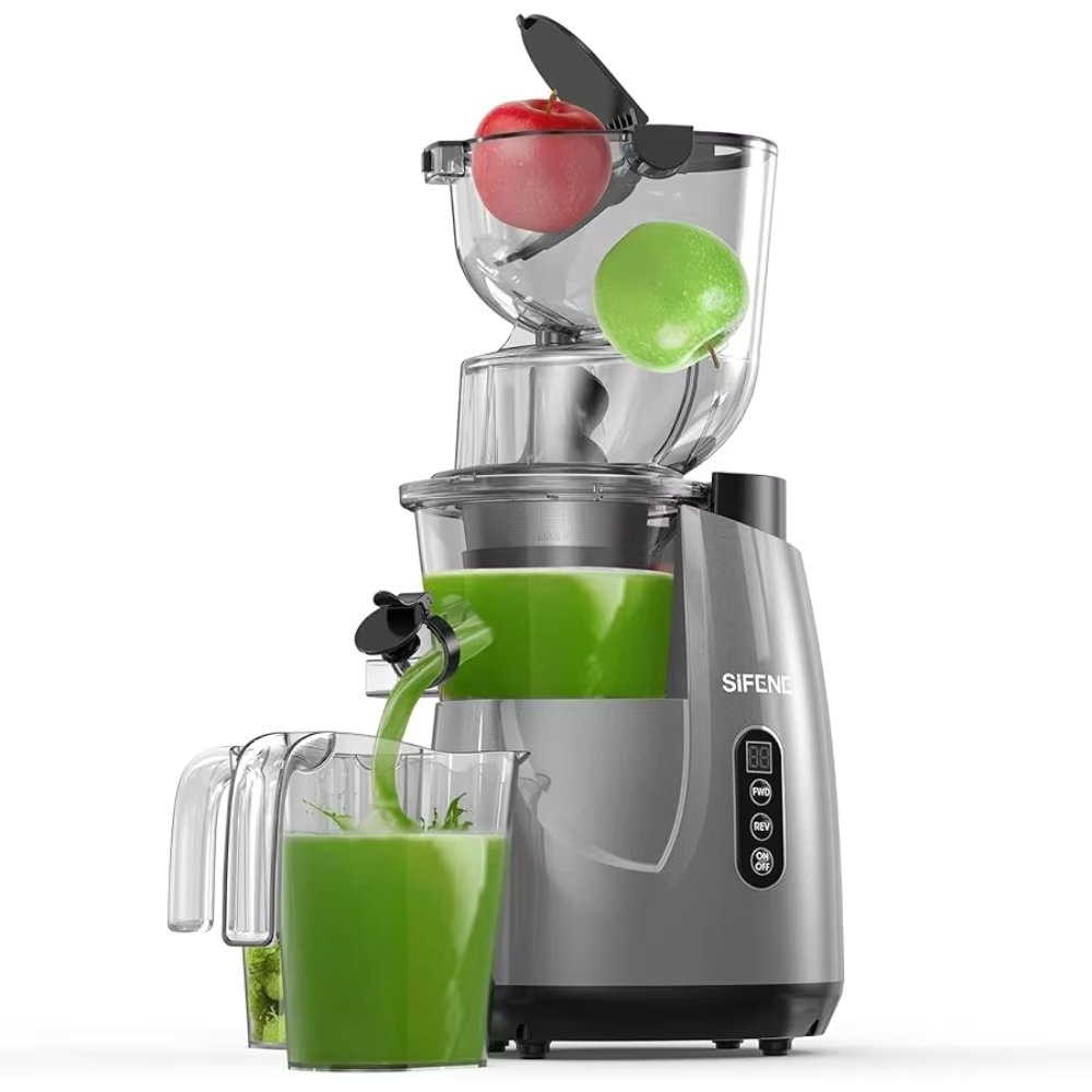 SiFENE Whole Fruit Cold Press Juicer Machine - Vertical Slow Masticating Juicer