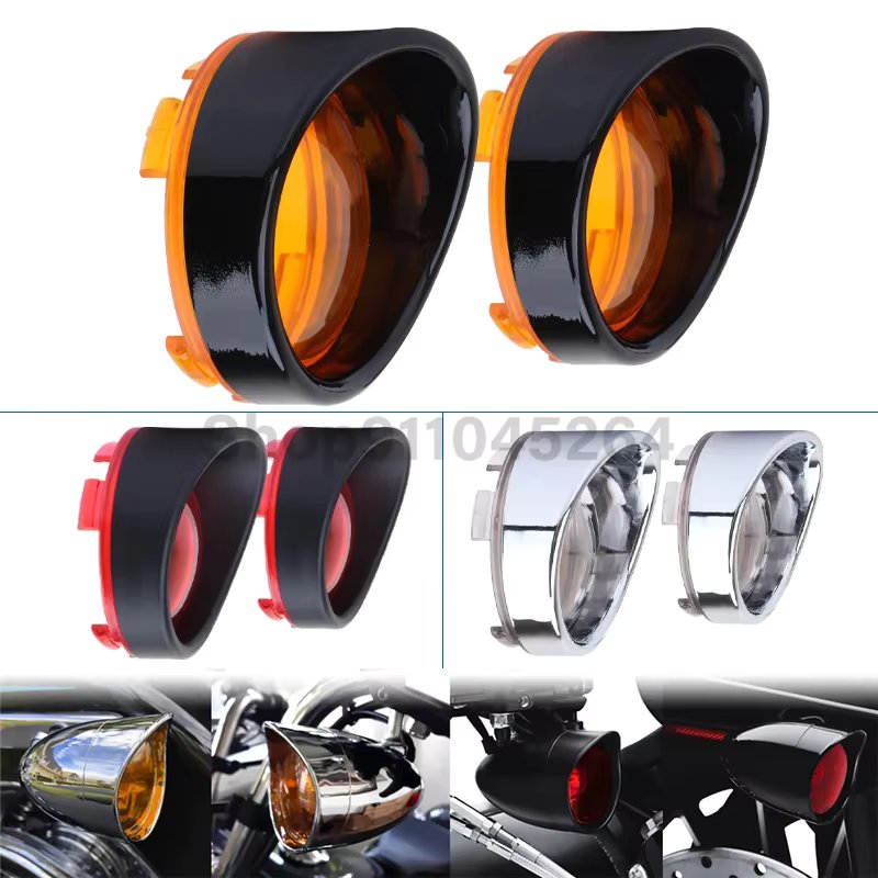 Motorcycle ABS Turn Signal Light Blinker Bezels Indicator Lens Trim Lens Cover For Harley Touring Sportster Softail Dyna V-Rod