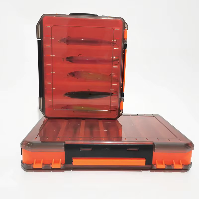 Double Sided Fishing Gear Box 14 Grid Mino Fake Bait Storage Box Portable Fishing Tool Accessories Box Fishing Gear Storage Box