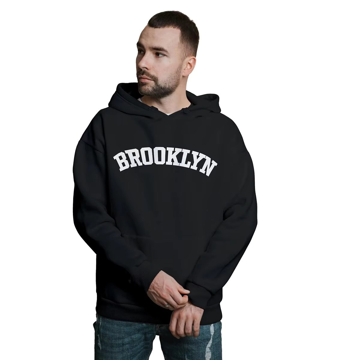 Men's kangaroo hoodie Brooklyn streetwear cold blouse