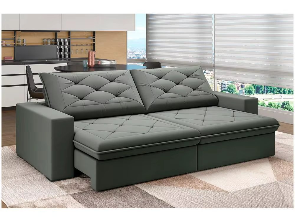 Sofa 4 Places Retractable Reclining Suede Velvet Premier Flexforma Upholstery