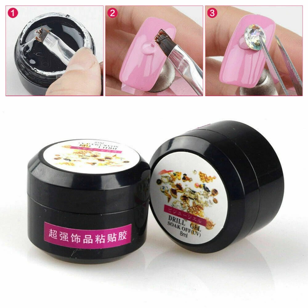 10Pcs/Set Mini Beauty Nail Glue Professional False Nail Art Decorate Tips Acrylic Glue 2g*10 For Rhinestones Glue Fake Nails &*&