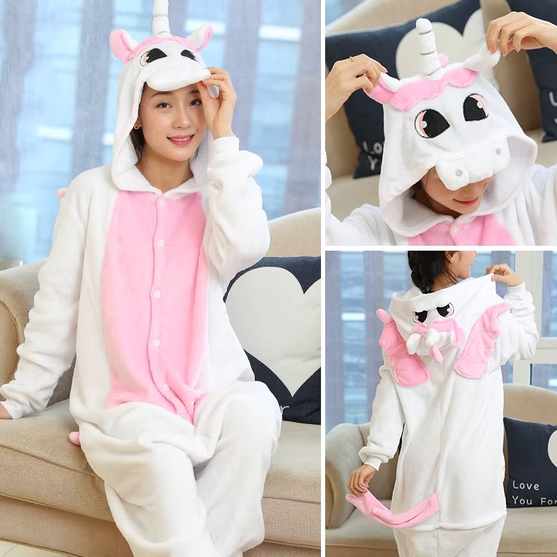 Adults Animal Onesies Unicorn Kigurumi Pajamas Sleepwear Women Men Winter Unisex Tiger Costumes Kids Cartoon Flannel Pajamas