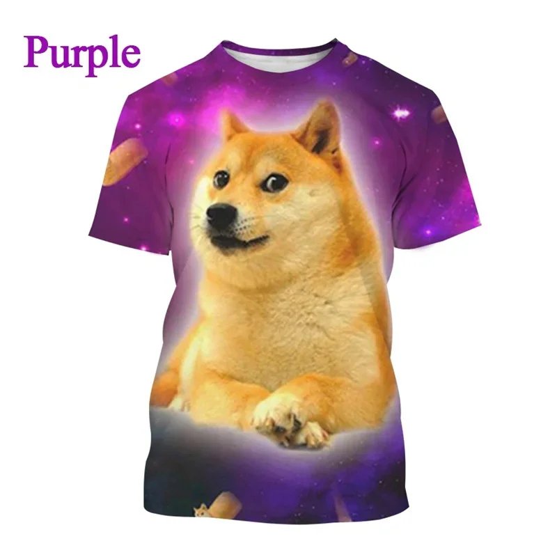 Astronaut Doge Dogecoin Graphic T Shirt For Men Clothing Fashion Meme Cheems Fan T-shirt Casual 3D Shiba Inu Printing Tee Tops