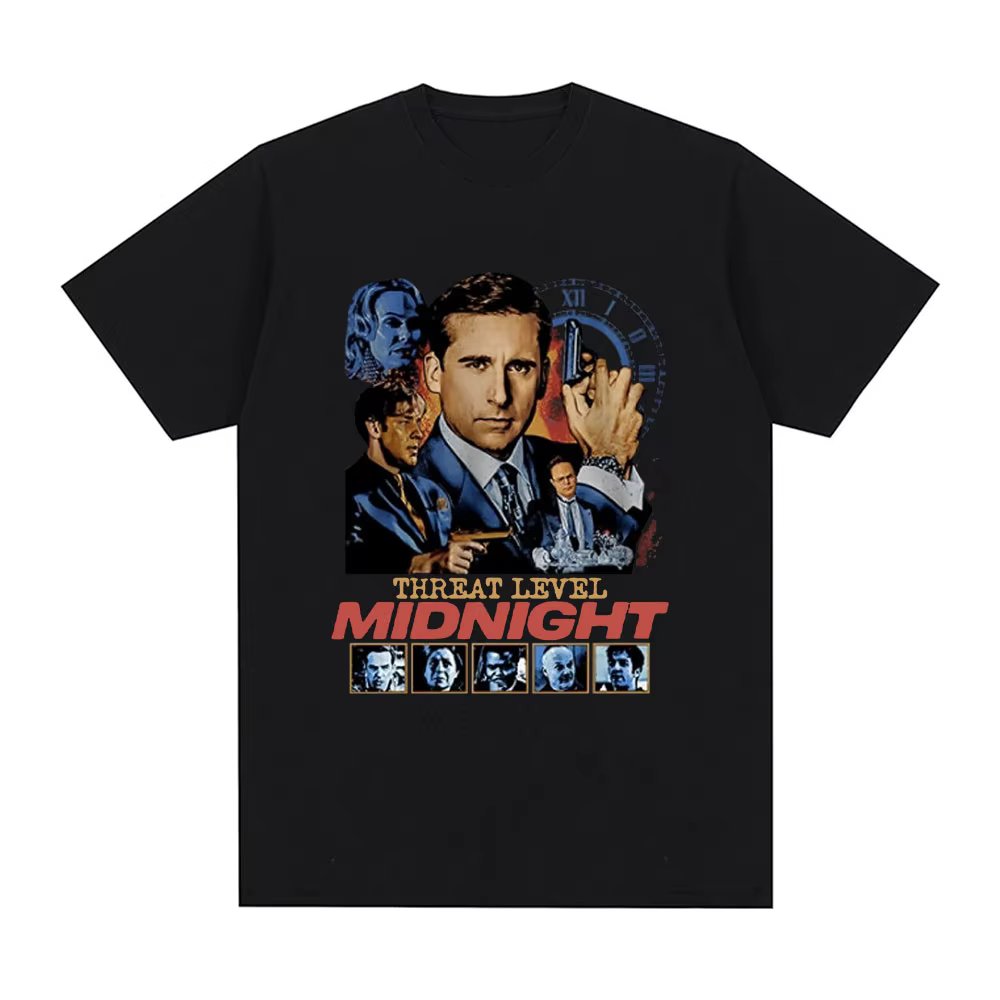 Threat Level Midnight Michael Scott Homage T Shirt Tv Series The Office Dwight Schrute Jim Halpert T-shirt Cotton Loose T Shirts