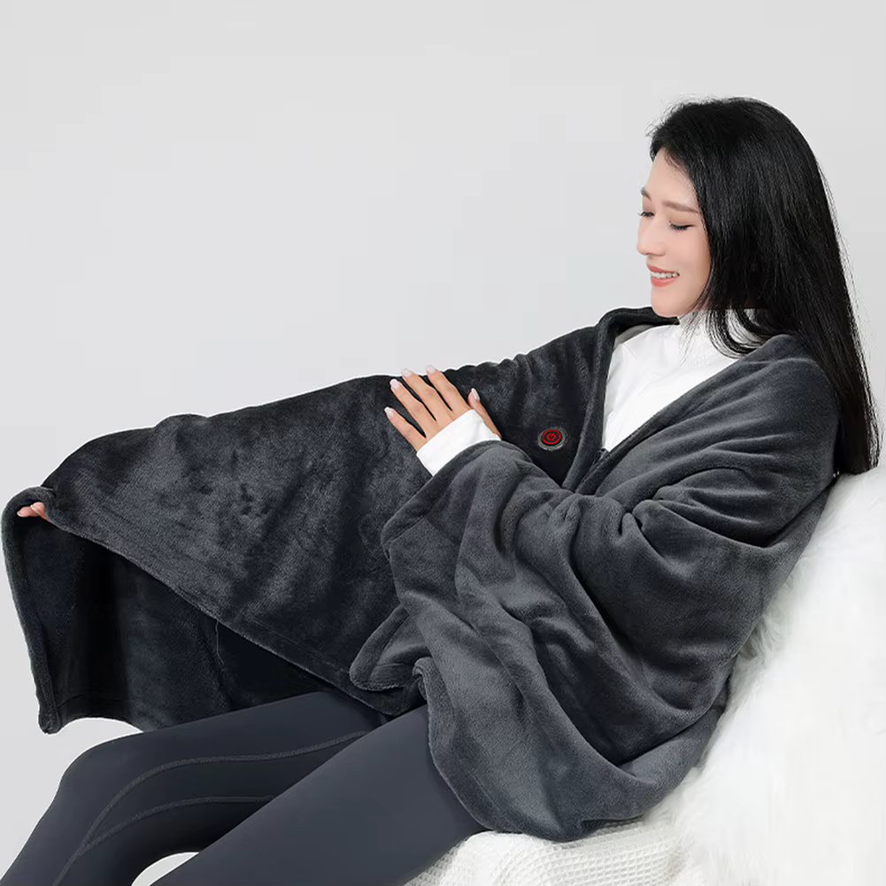 USB Flannel Heated Blanket 3 Temperature Adjustment Wireless Heated Blanket 9 Fast Heating Zones for Outdoor Camping