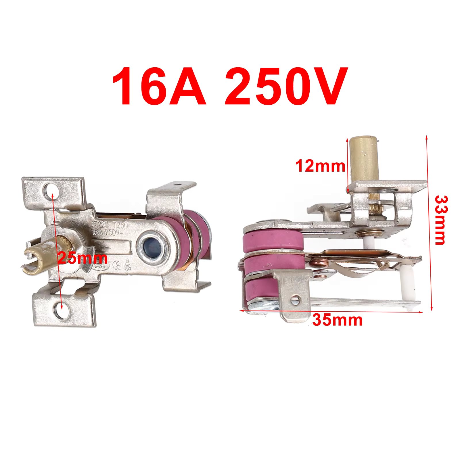 1pc Thermostat Temperature Switch KST-168 Bimetal 16A 250V AC For Electric Heaters Irons Rice Cooker Toaster Ovens 5x13mm