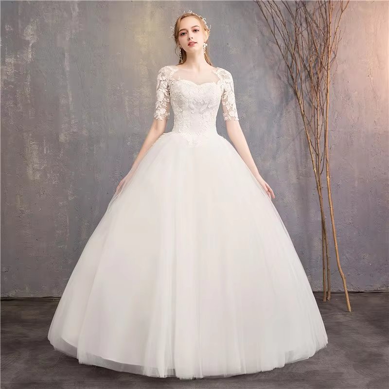 Wedding Dress 2024 New Cheap Half Cap Sleeve Princess Illusion Wedding Dresses Can Custom Made Vestido De Noiva Customized