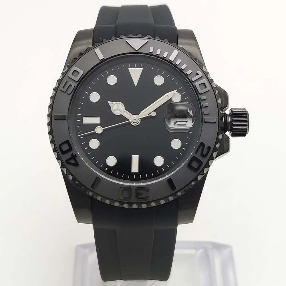 PAPNSRPE 40MM NO LOGO Grey dial Mens Watches Waterproof  Sapphire NH35 Movement Luxury Men's Watch Mechanical Automatic