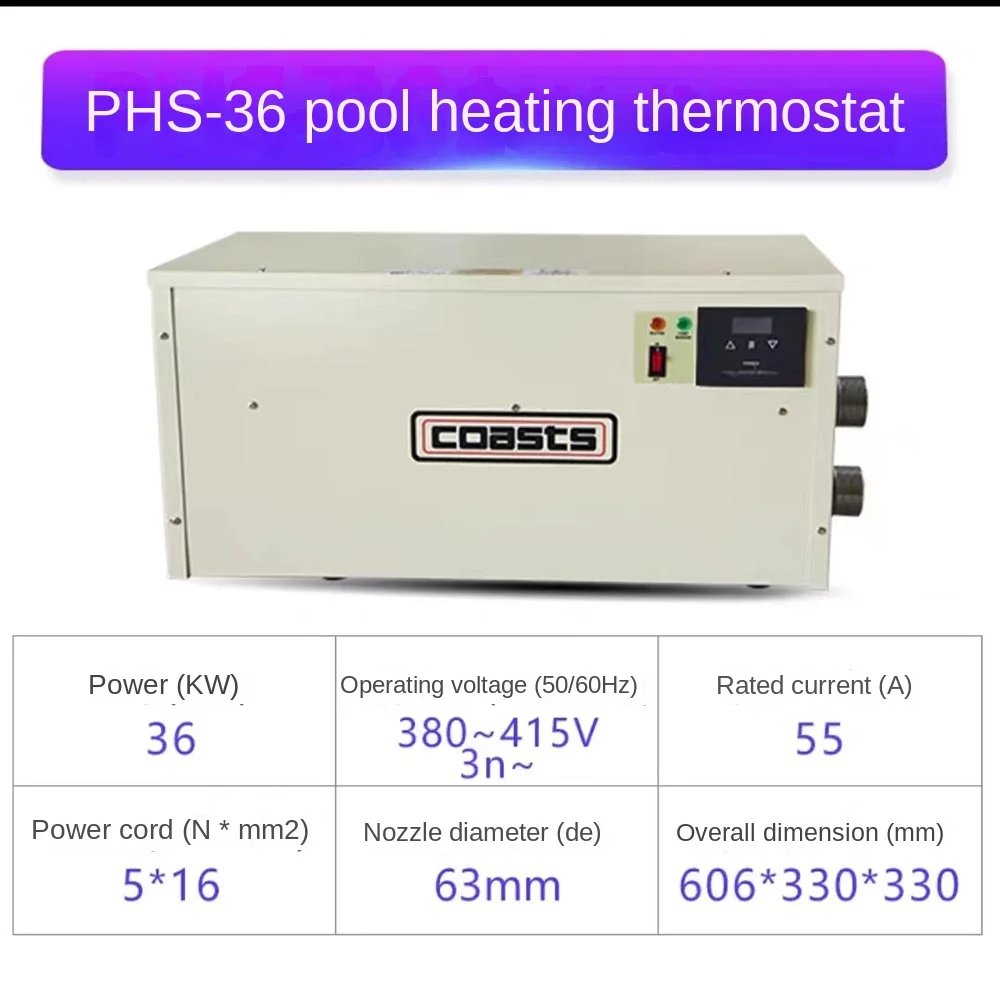 36KW Electric Digital Water Heater Thermostat For Swimming Pool SPA Hot Tub Bath Water Heating