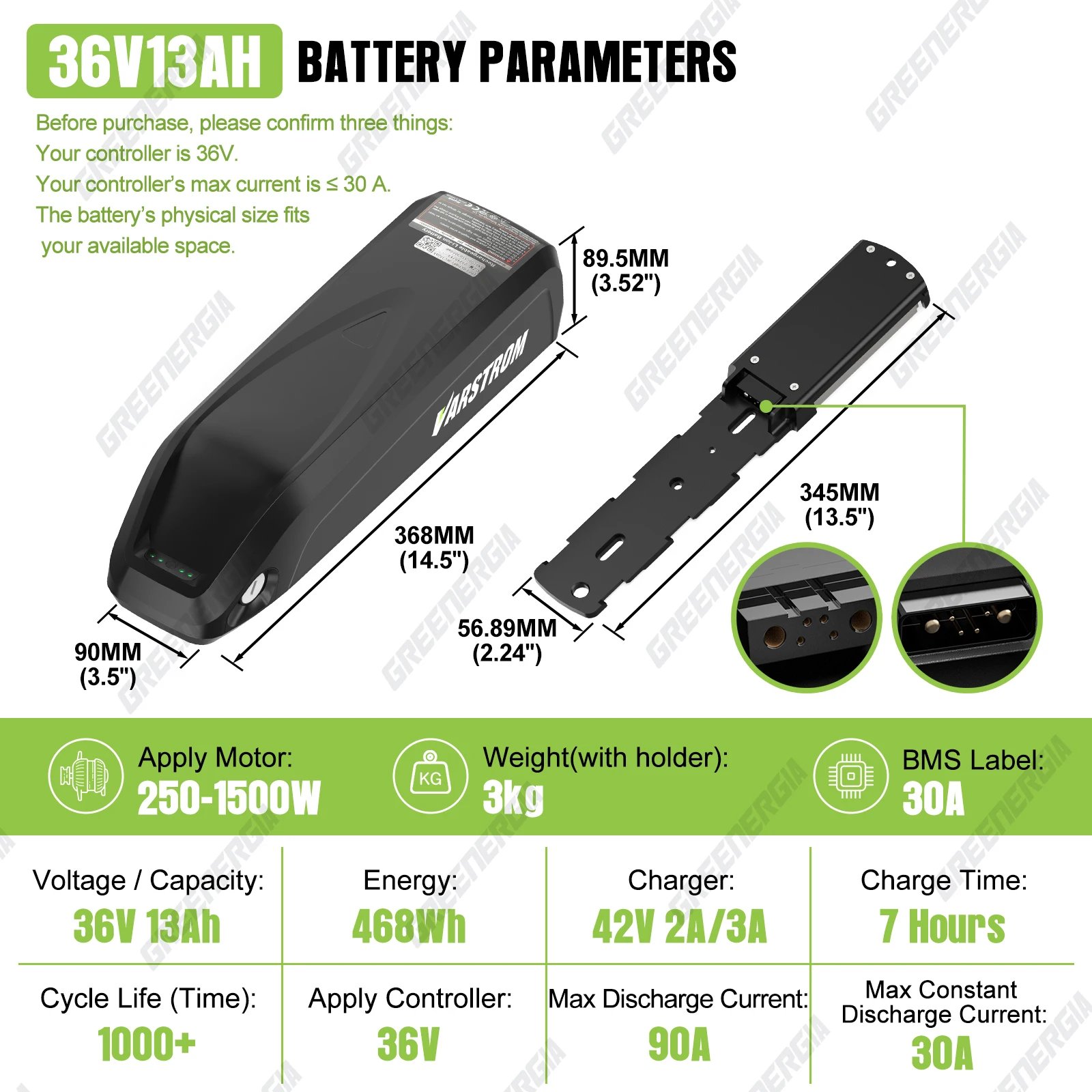36V13Ah Downtube