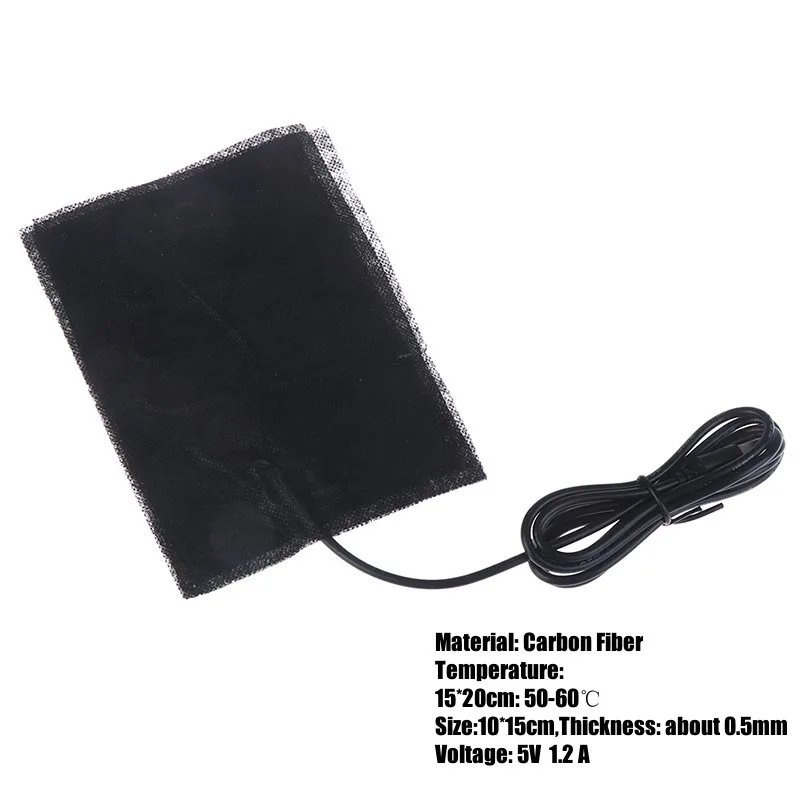 USB Clothes Heater Pad With 3 Gear Adjustable Temperature 5 In 1 Electric Heating Sheet Heating Warmer Pad For Vest Jacket