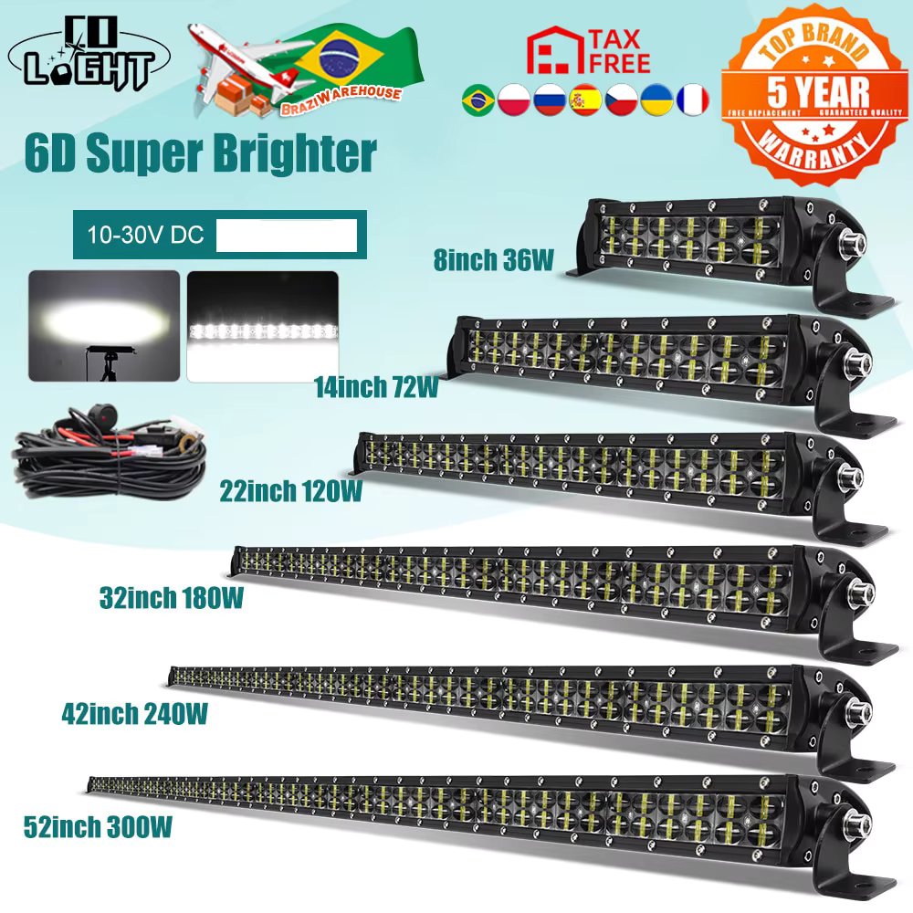 CO LIGHT 8"14" 22" 32" 42" 52'' Led Light Bar Combo 2-Rows Led Work light Bar Driving Offroad Car Truck 4x4 SUV ATV Boat 12V 24V