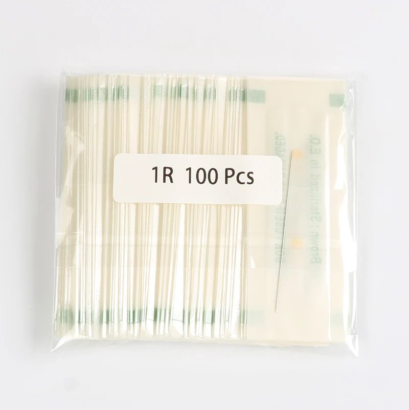 Tattoo Needles 1RL Disposable Sterilized Professional For Tattoo Eyebrow Pen Machine Permanent Makeup Kit 100pcs Needles 1R