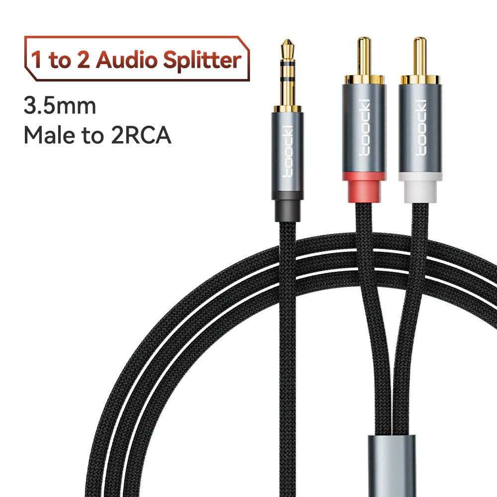 Toocki RCA Cable HiFi Stereo 3.5mm Jack to 2 RCA  Audio Cable Splitter for Amplifiers Audio Home Theater Cable RCA