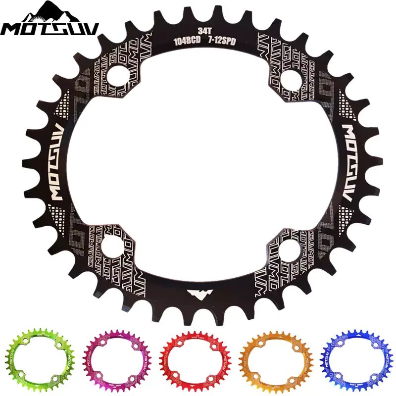 MOTSUV 104 BCD mountain Bicycle Round Oval Chainring Narrow Wide  Chainwheel 32T/34T/36T/38T Cycling Star Ring Crankset part set