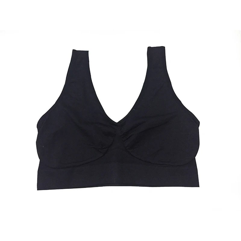Women Fashion Solid Color Full Cup Large Size Seamless Breathable Bra Bottoming Fitness Shirt Without Steel Ring Sport Underwear