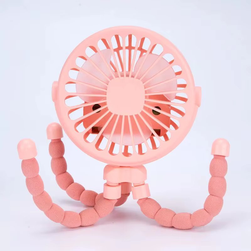 1 PCS Multi-functional Stroller Handheld Mini Fan Portable USB Charging Octopus Stand Variable Styling With LED Lights