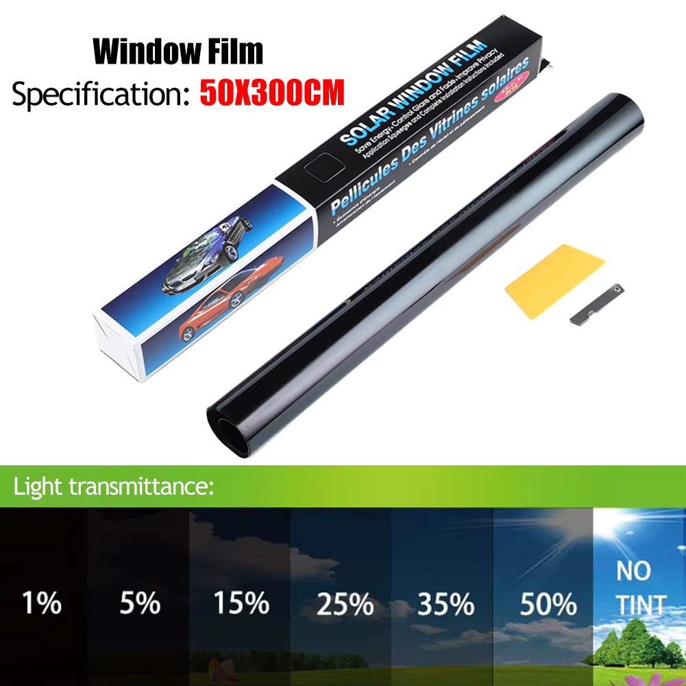 300cmx50cm Black Car Window Foils Tint Tinting Film Roll Car Auto Home Window Glass Summer Solar UV Protector Sticker Films
