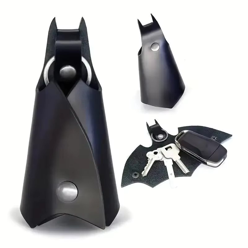 1pc Keychain Pendant PU Leather Car Key Protector Household Anti-lost Waist Hanging Key Bag Father's Day Gift, Boyfriend Gift