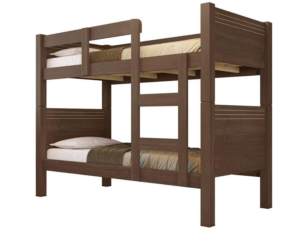 Bunk bed in MDF and MDP Conquest Furniture Madrid Cacau