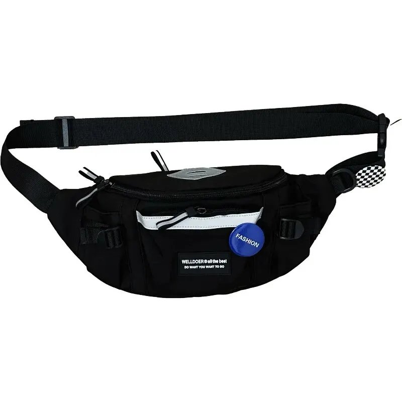 Japanese Harajuku Reflective Chest Bag Women and Men Waist Bag Collage Student Crossbody Bags Purses and Handbags