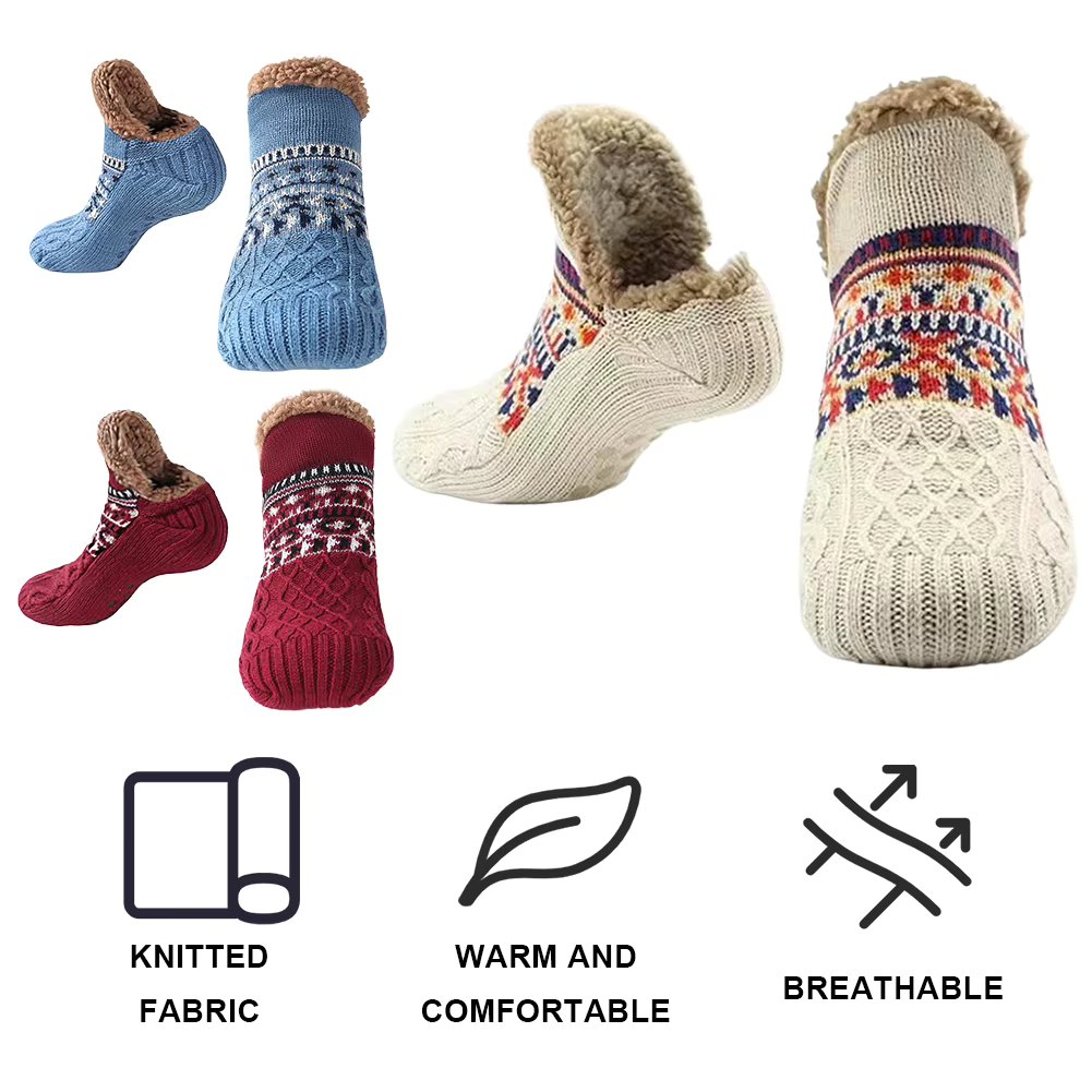 Thickened Winter Floor Socks Woven Thermal Warm Fuzzy Floor Socks Women Carpet Home Plus Socks Sleep Socks Slippers Boat Socks