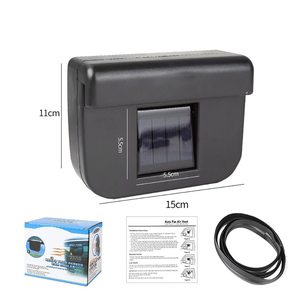 60W Car Ventilator Exhaust Fan Solar Powered Rechargeable Summer Air Purification Air Vent Cooler Ventilation System Accessories