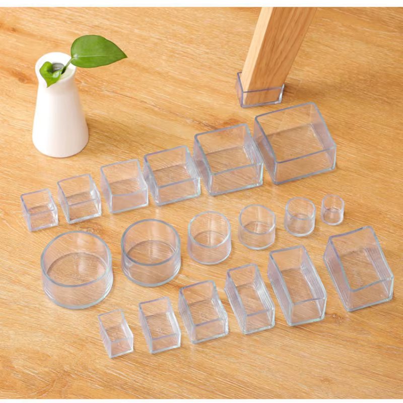 4pcs/set Transparent Chair Leg Caps Rubber Feet Protector Pads Furniture Table Covers Socks Plugs Cover Home Decor