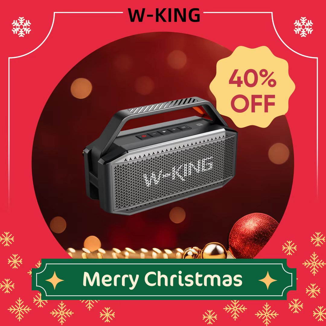 W-KING 100W Peak 60W RMS Deep Bass Bluetooth Speaker, IPX6 Portable Waterproof Loud Bluetooth Speakers Wireless with Subwoofer