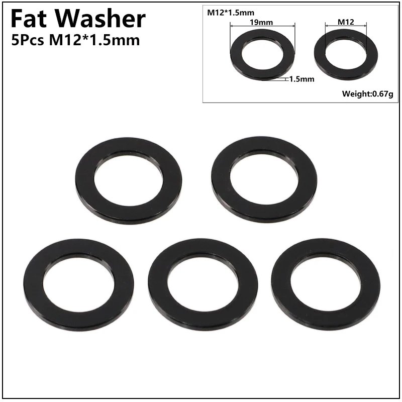 5Pcs M12x1.5mm Flat