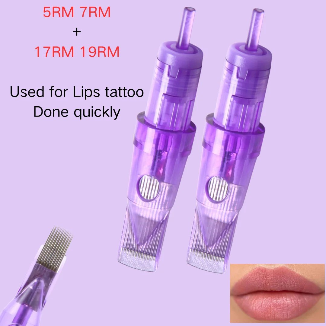 5/10/20pcs 19Curved Round Magnum 5/7/17/19RM  Cartridge Cartridges Disposable Lip Tattoo Needles  0.3mm For Lips Tattoo supplies