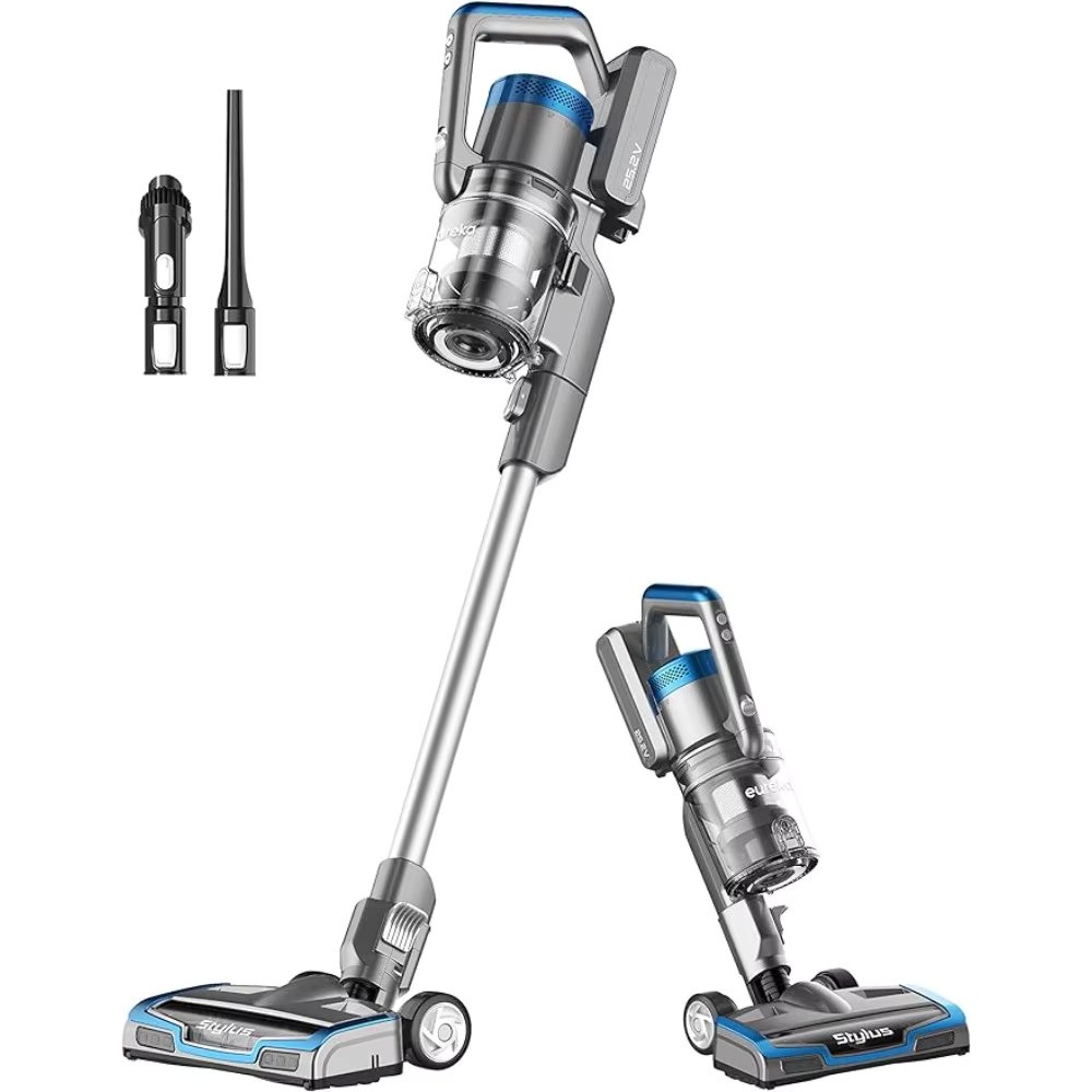 LED Headlights Lightweight Cordless Vacuum Cleaner Convenient for Home Hardfloor Low-Pile Carpet, Stylus NEC380, Grey