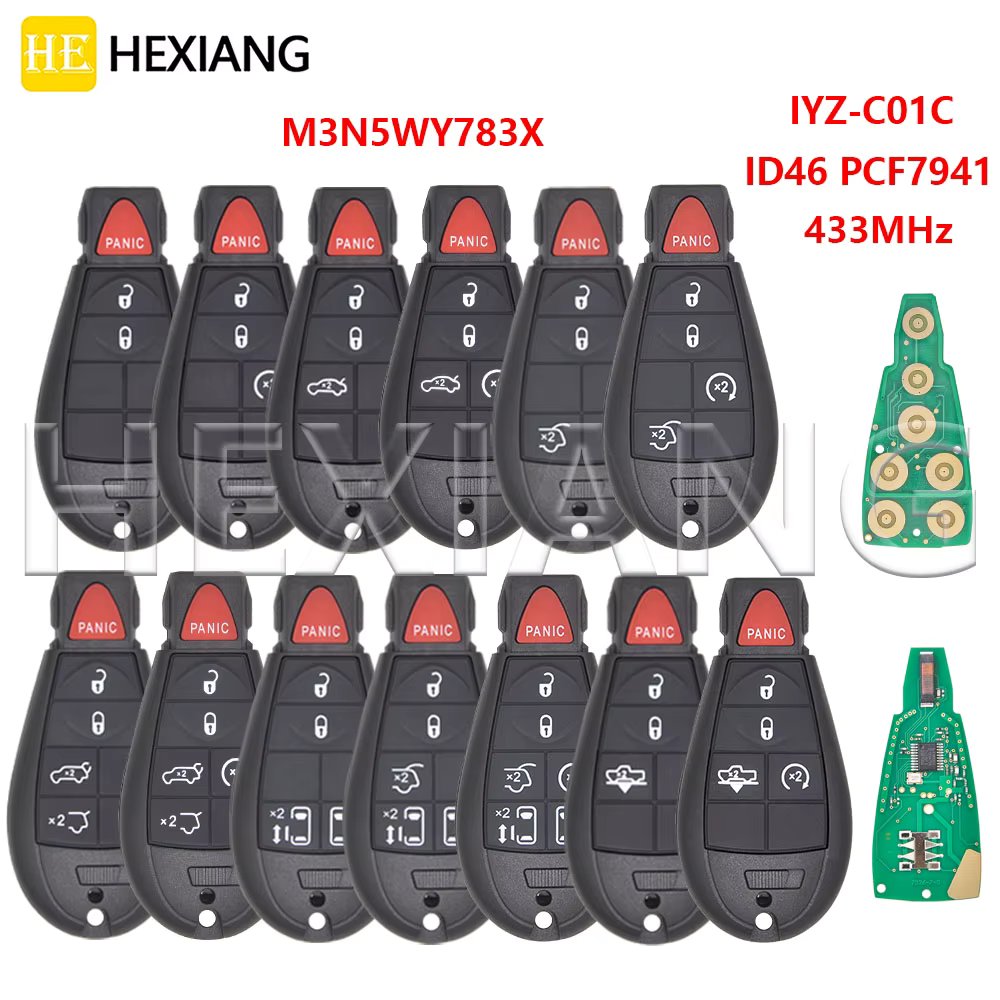 HE ID46 PCF7941 433MHz Car Remote Key M3N5WY783X IYZ-C01C For Dodge Caravan Journey Chrysler Town & Country Jeep Grand Cherokee