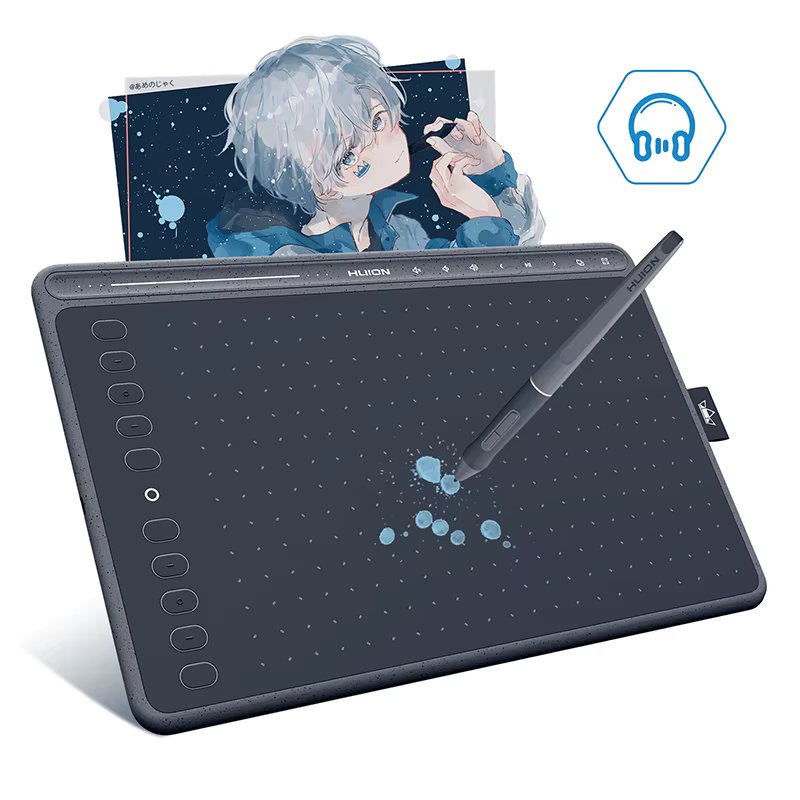 HUION HS611 Graphic Digital Drawing Tablet 266PPS Graphics Pen Tablet Multimedia Keys Three Colors For PC Android