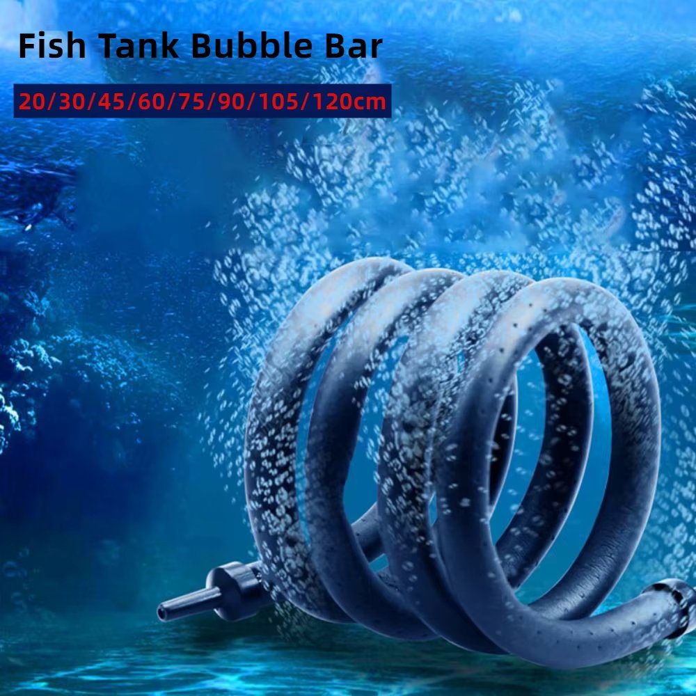 20cm-120cm Air Stone Strip Fish Tank Bubble Bar Flexible Bubble Wand Aquarium Fish Tank Air Curtain Wall Decor 에어펌프 aquario