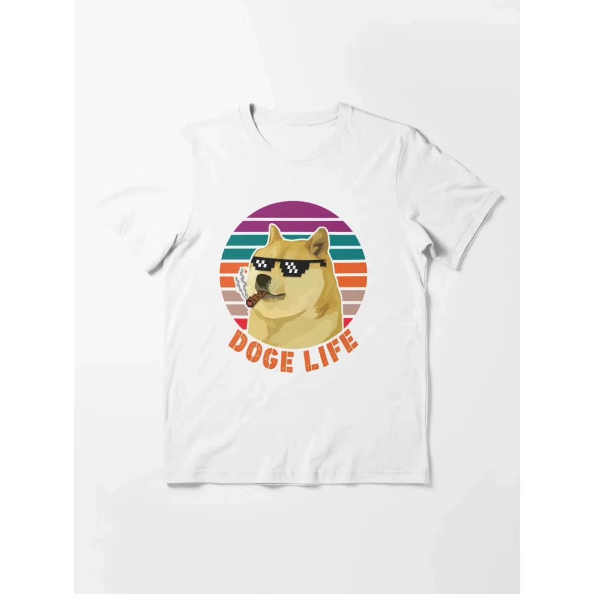 Men's Printed Men's Cryptocurrency Meme DogeCoin Life T-Shirt