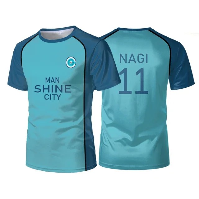 Cartoon anime Blue Lock Cosplay sportswear men shine city jersey men's and women's casual sports printed top T-shirt