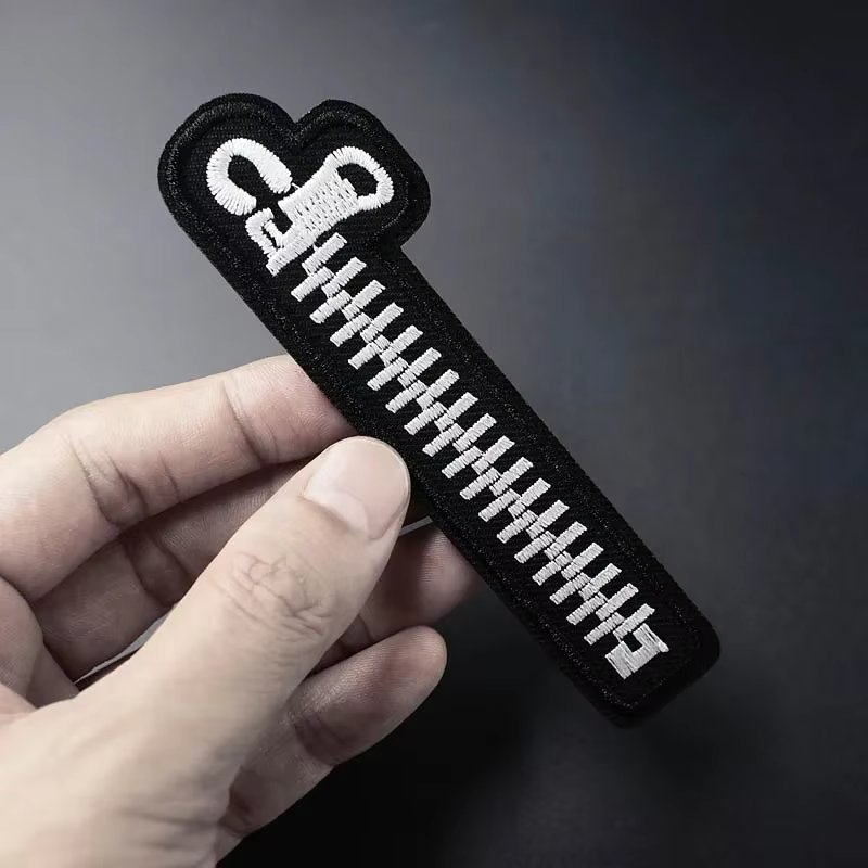 Zipper (Size:3.0X11cm) Embroidered Patch Iron on Sewing Applique Cute Patch Fabric Clothes Shoes Bag DIY Decoration