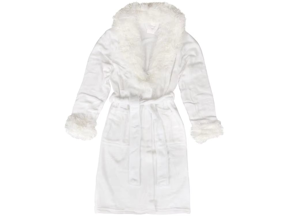 Winter Bathrobe Atlantic Sophisticata Premium Female Microfiber White