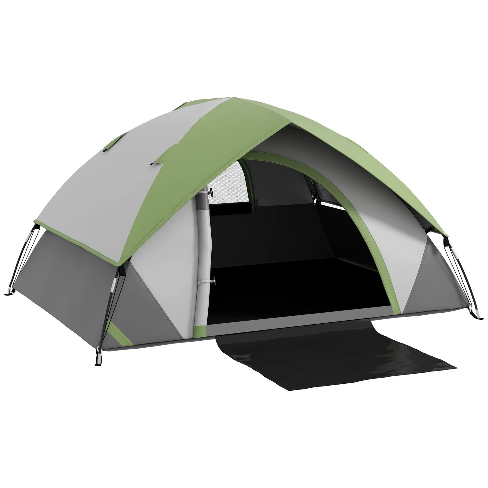 Outsunny Camping tent for 2 people folding tent with window and carrying bag waterproof 3000 mm 210x150x110 cm Green
