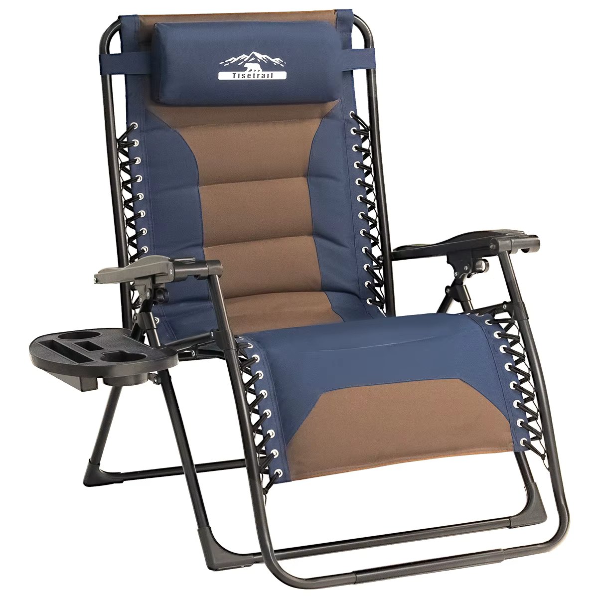 Tisetrail Zero Gravity Chair Oversized Recliner Padded Reclining Patio Chairs Folding XL Anti Gravity Lounge Chair Blown&Blue