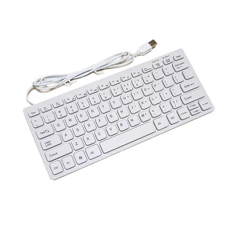White mini USB keyboard with Russian sticker Ultra thin Quiet Small Size 78 Keys Mini Multimedia USB Keyboard For Laptop PC