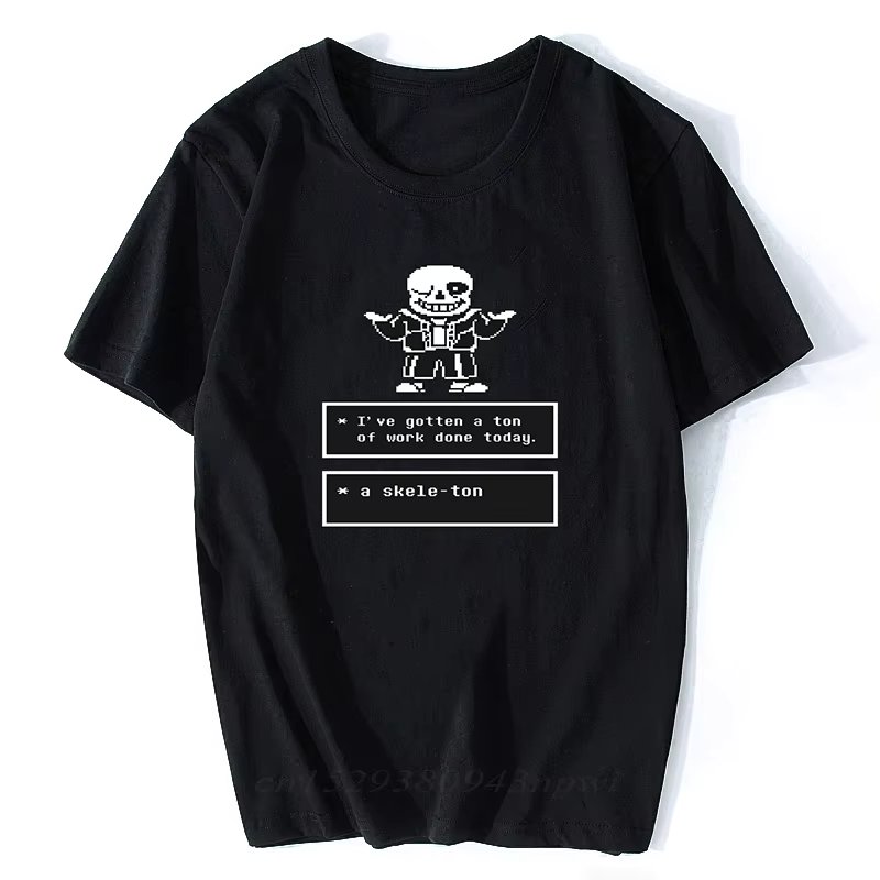 Game Undertale T Shirt Skull Brother Sans Papyrus Cartoon Printed Black T Shirts Short Sleeve Tees O-Neck Mens T-shirts Fashion