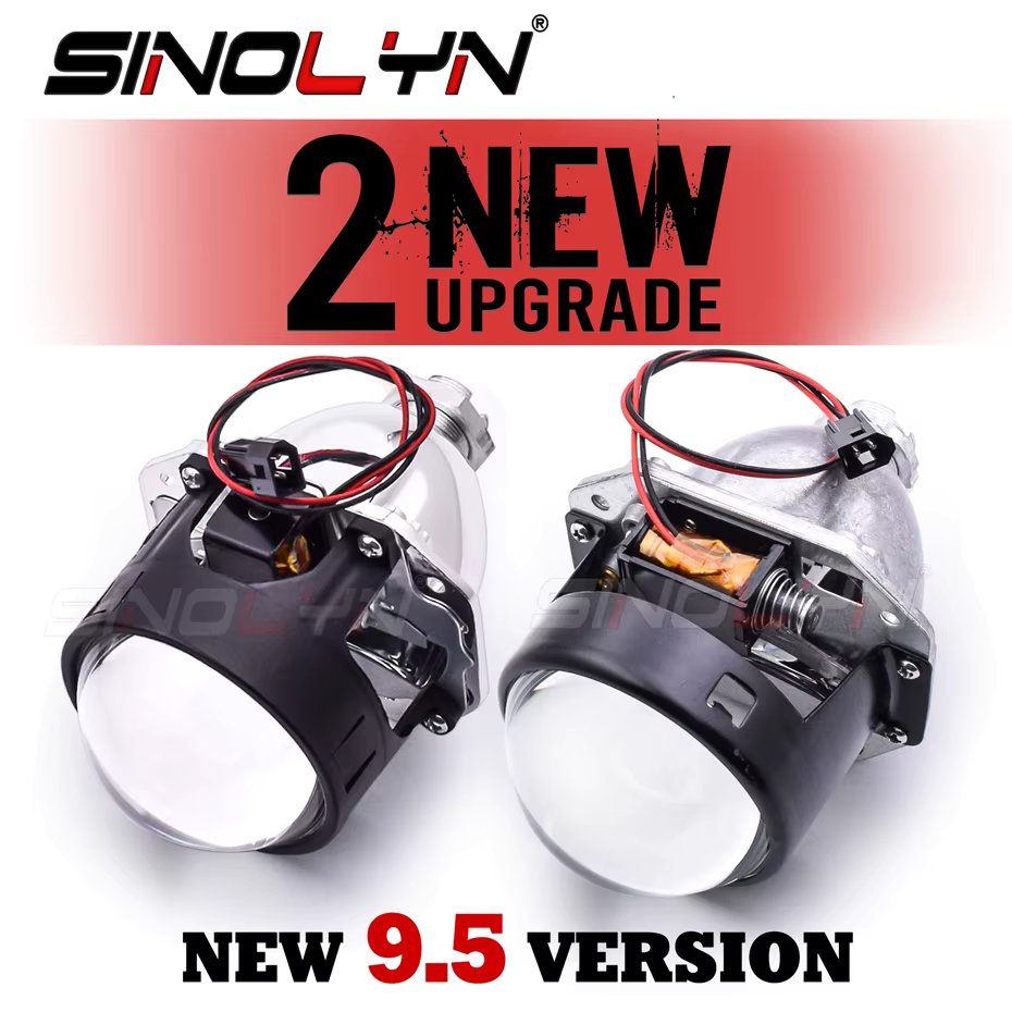 Sinolyn 2.5 Inch 9.5 Bi Xenon Projector Lenses For H4 H7 Headlights Xenon Car Lights H1 Xenon Headlamp Automobiles Motorcycles