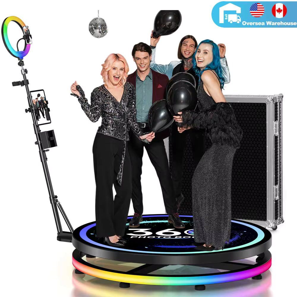 Rotating 360 Photo Booth Machine for Video App Control Protable Automatic 360photo Booth Selfie 360 Photo Booth for Party Events